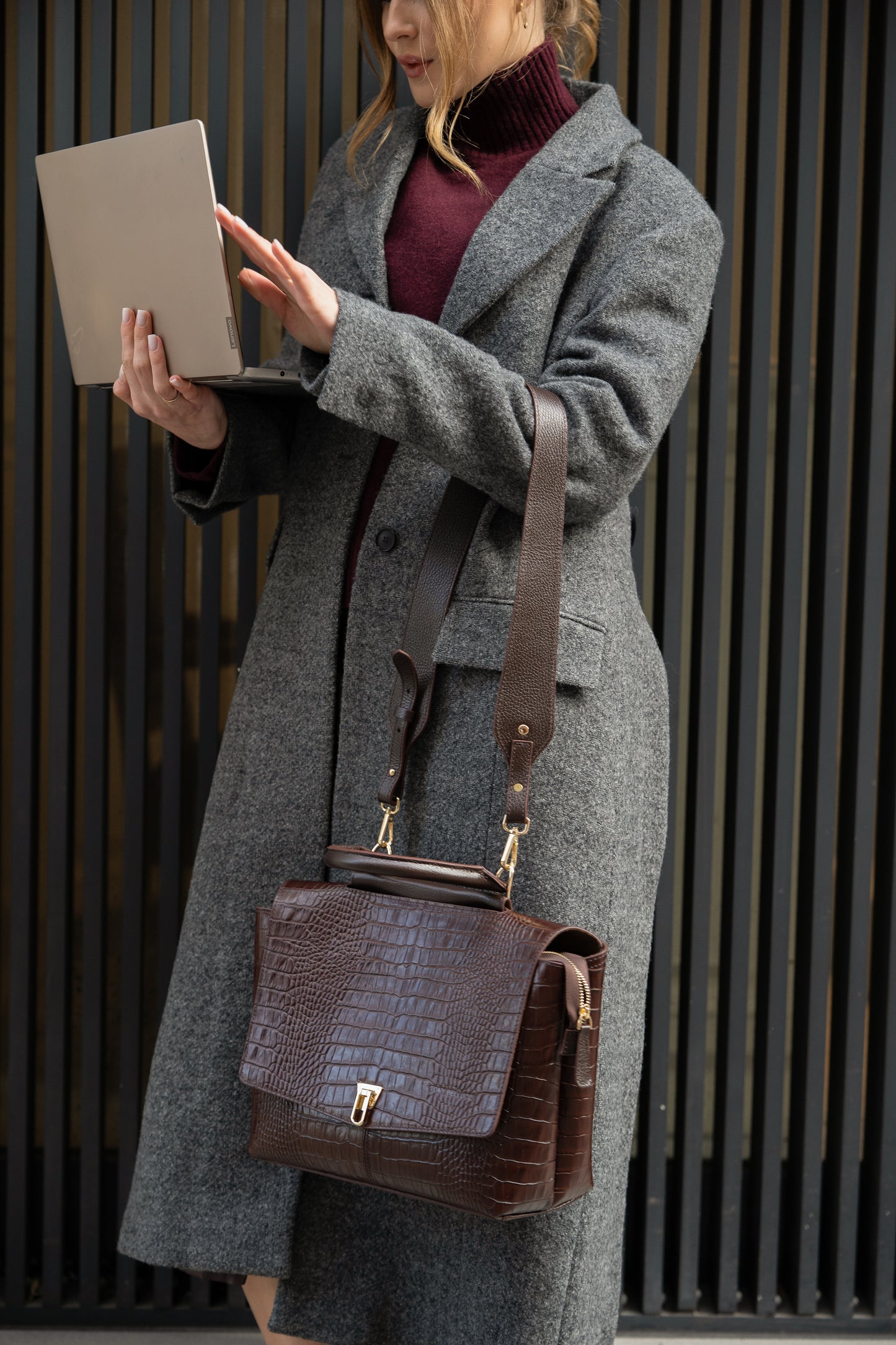 L'Héritage Leather Top-Handle Bag