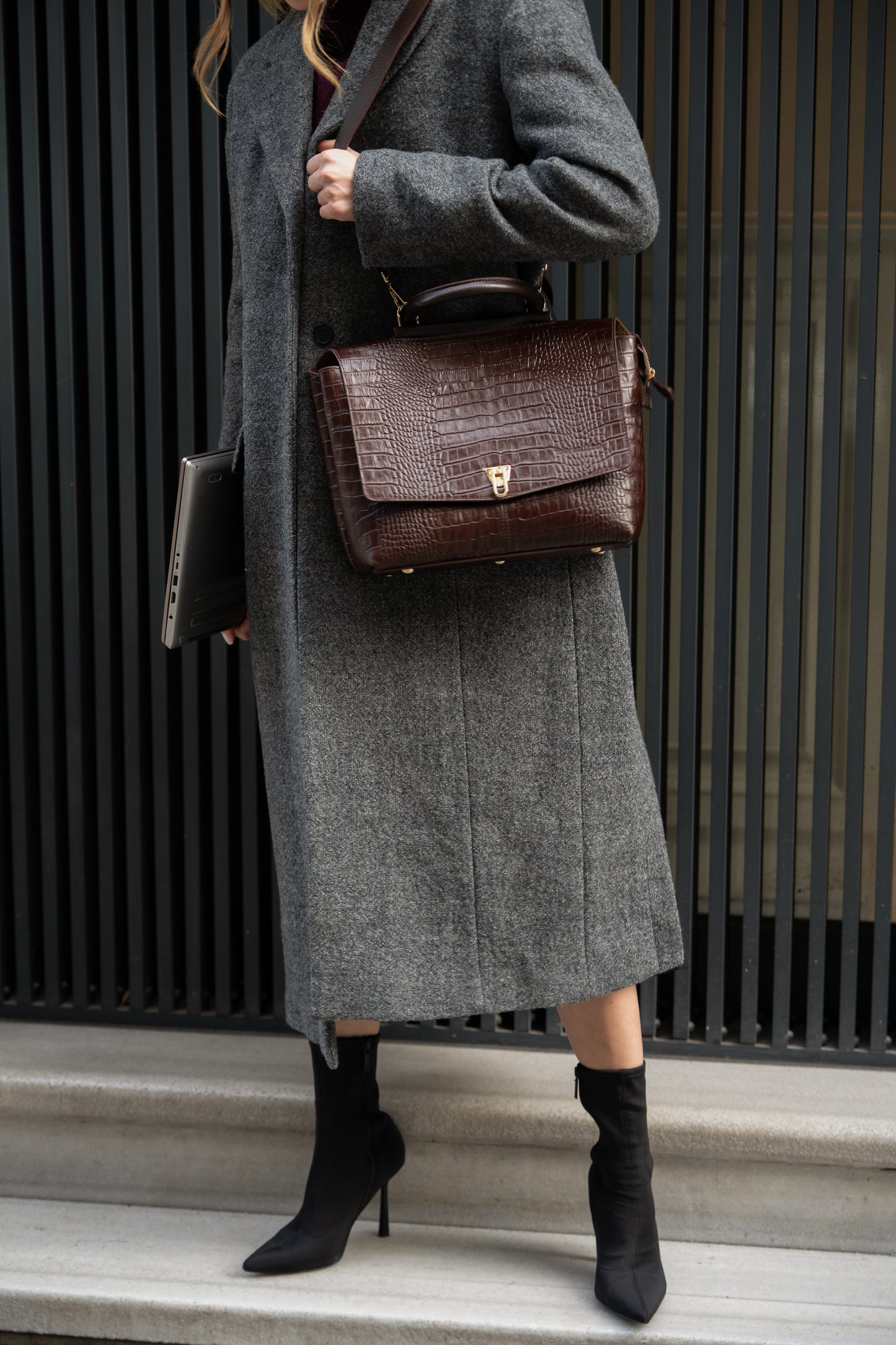 L'Héritage Leather Top-Handle Bag